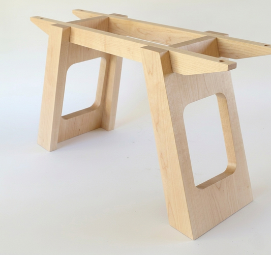 Libra handcrafted table base in Maple – rectangular cutout variant – Artisan & Sons