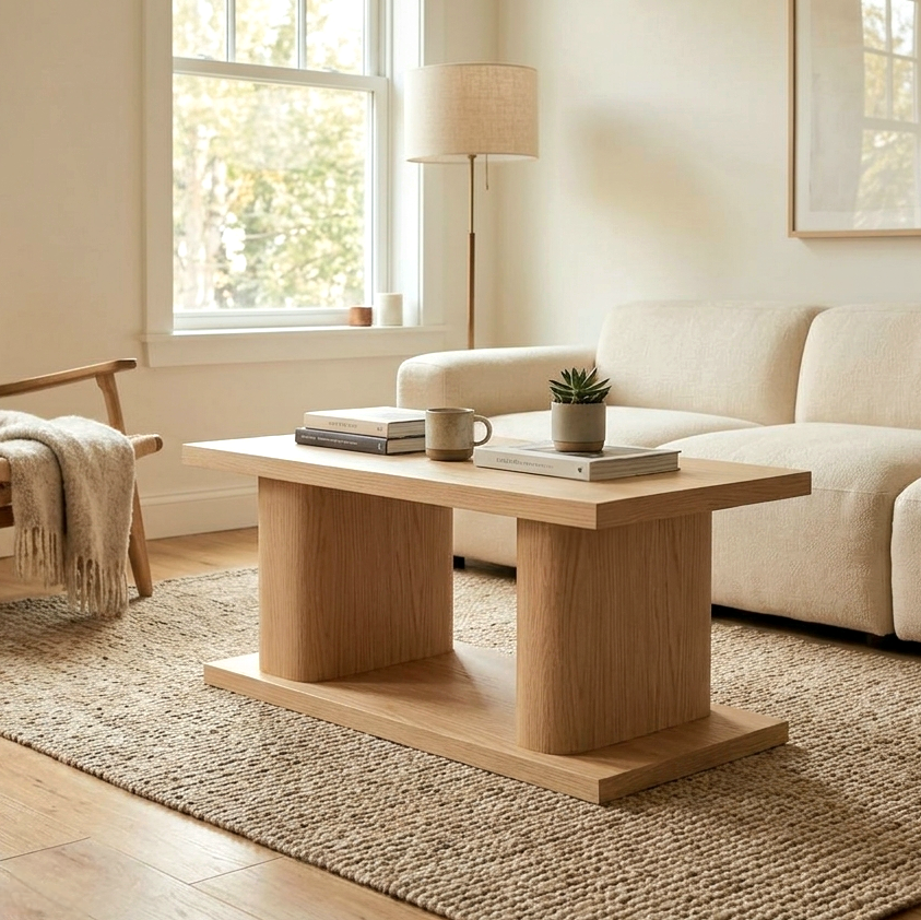 Mesa solid wood coffee table in Hard Maple – light tone variant – Artisan & Sons