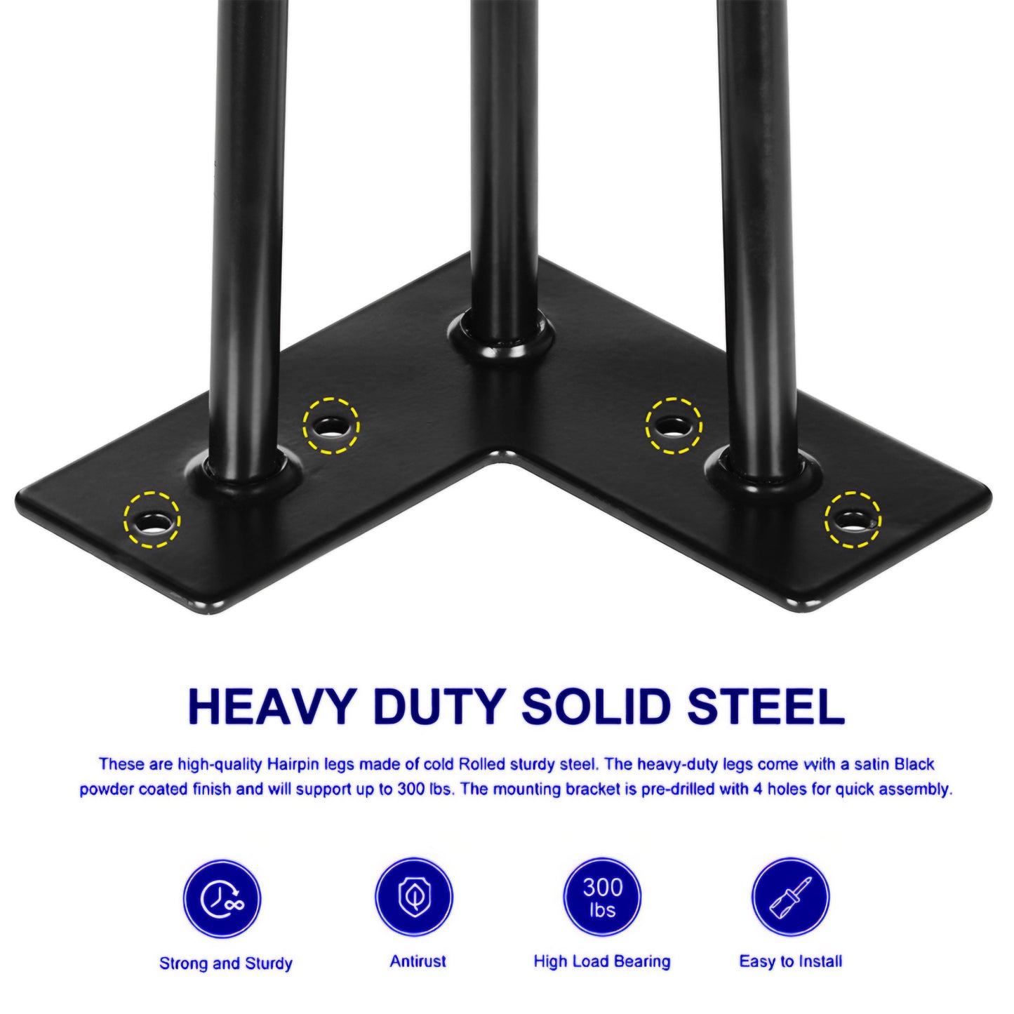 Birch Wood Coffee Table with Hairpin Legs, Rectangular Center Table, Natural Dark Honey with Black Nods