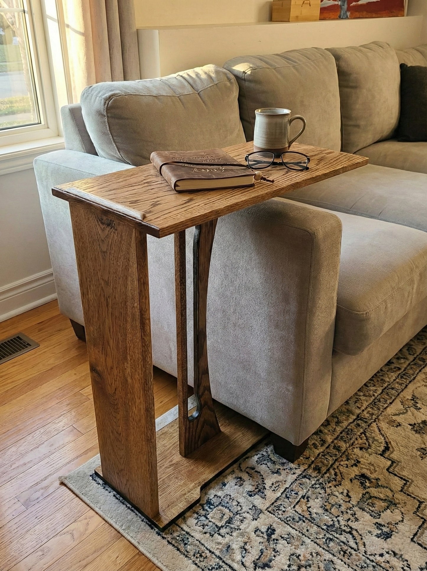 Harp End Table Handcrafted With Solid Wood 26" | 6 Wood Options
