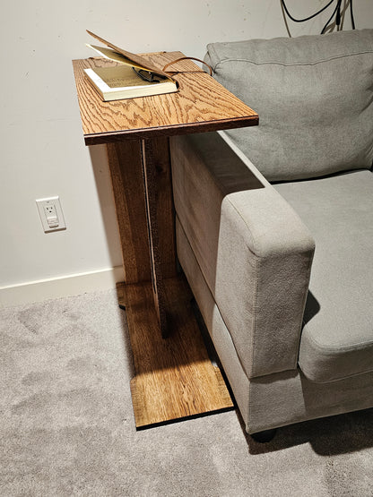 Harp end table handcrafted solid wood 26", walnut finish variant – Artisan & Sons