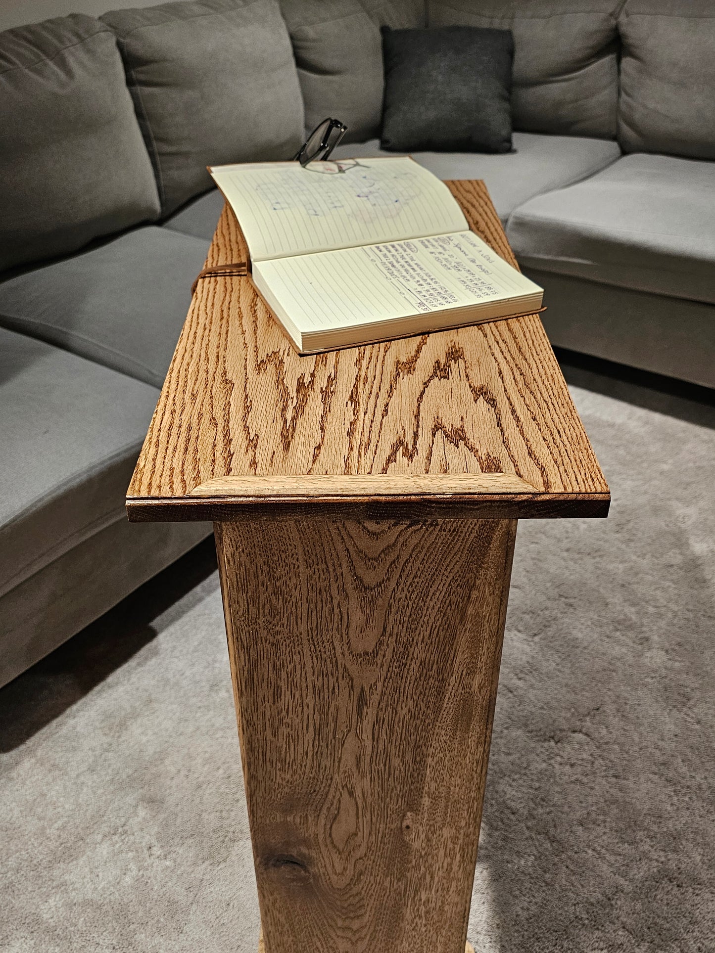 Harp End Table Handcrafted With Solid Wood 26" | 6 Wood Options