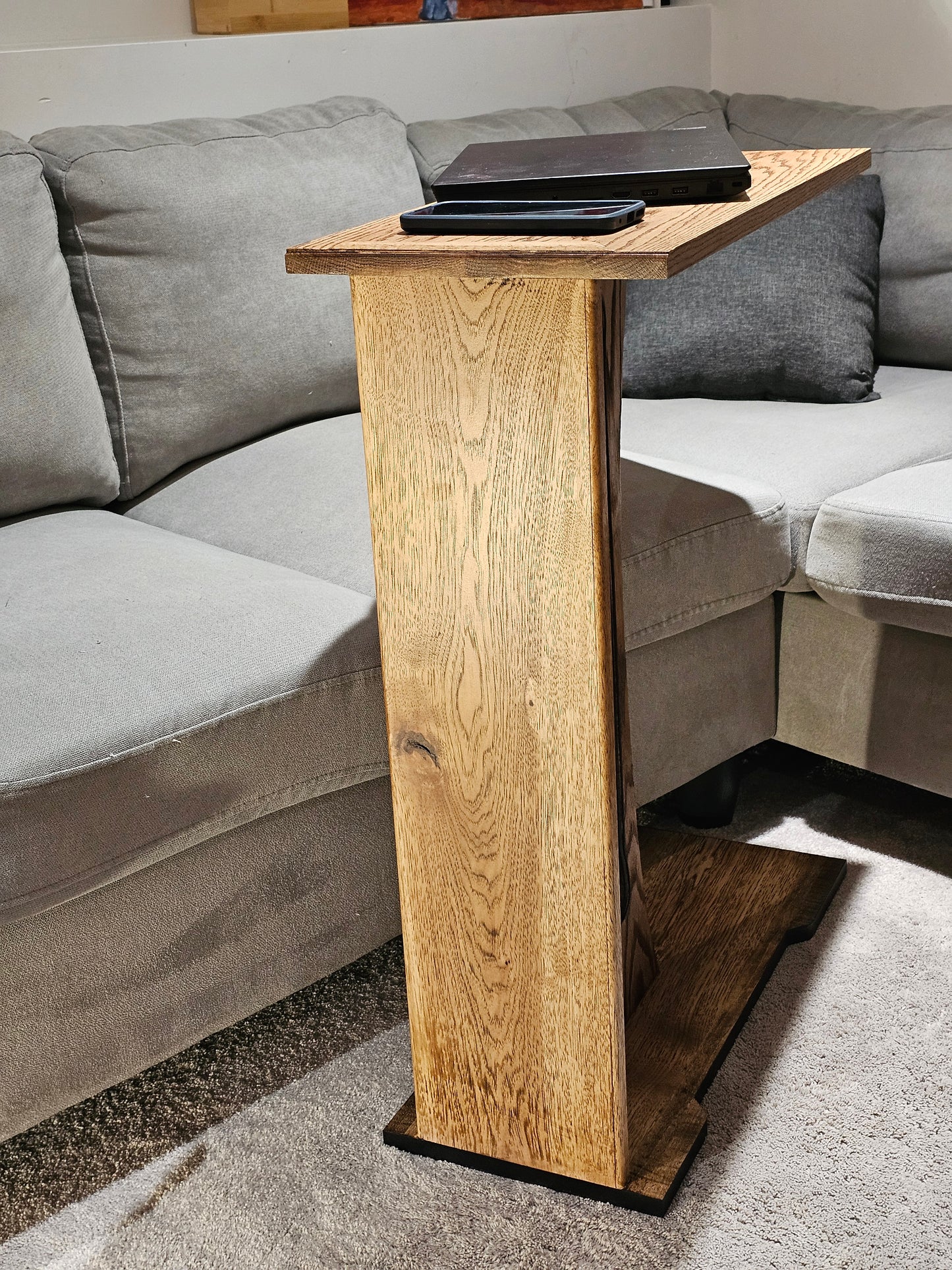 Harp End Table Handcrafted With Solid Wood 26" | 6 Wood Options