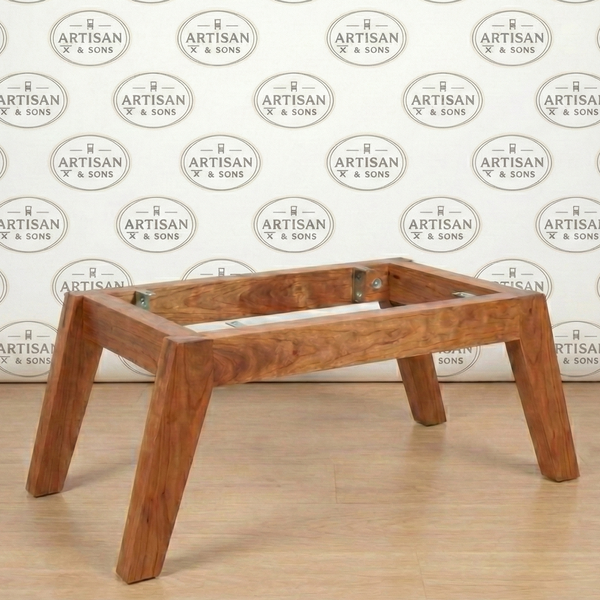 The Fjord solid wood coffee table base mid-century modern, white background product shot – Artisan & Sons