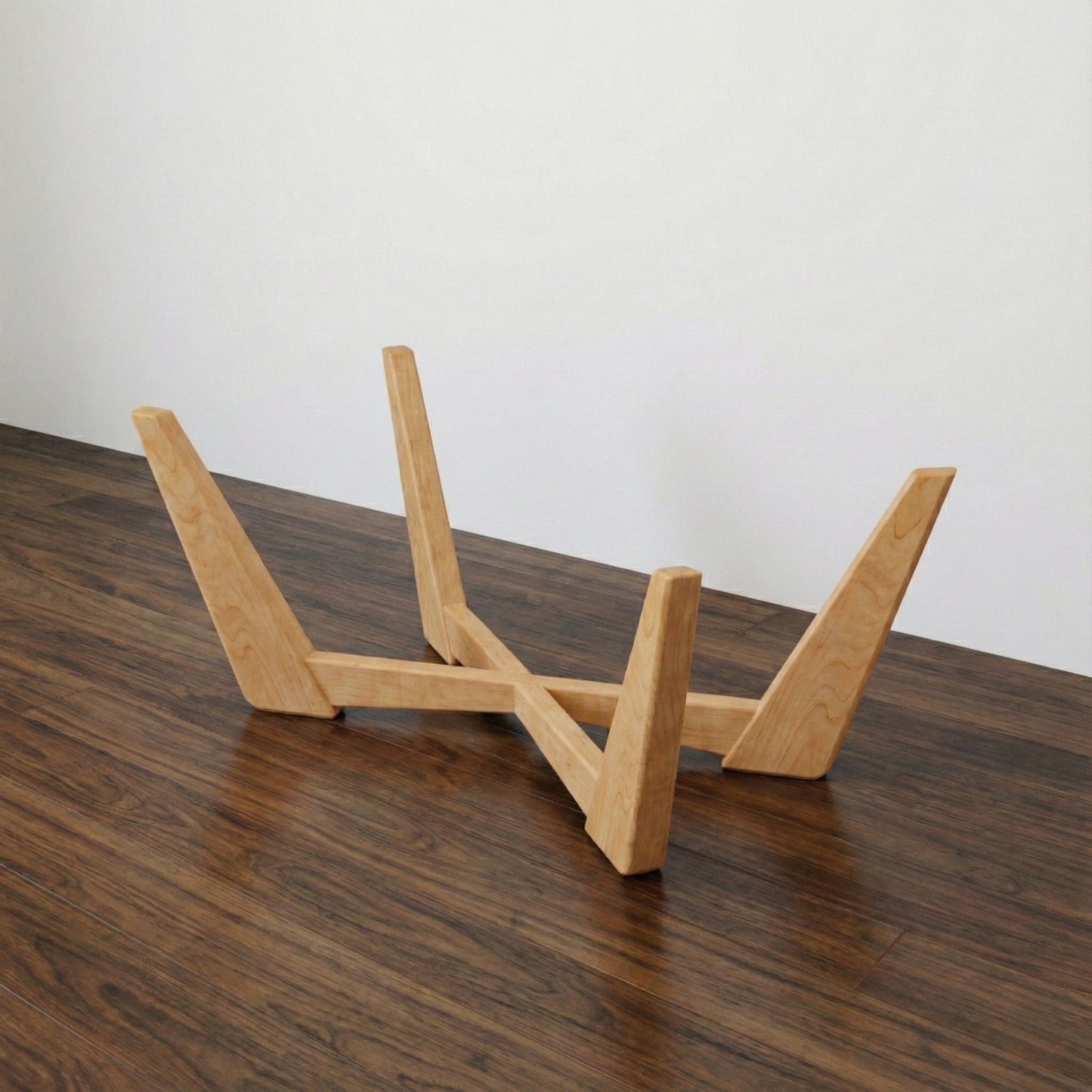 The Nexus: Solid Wood Cross-Base for Coffee Tables | Mid-Century Modern X-Legs, 20"
