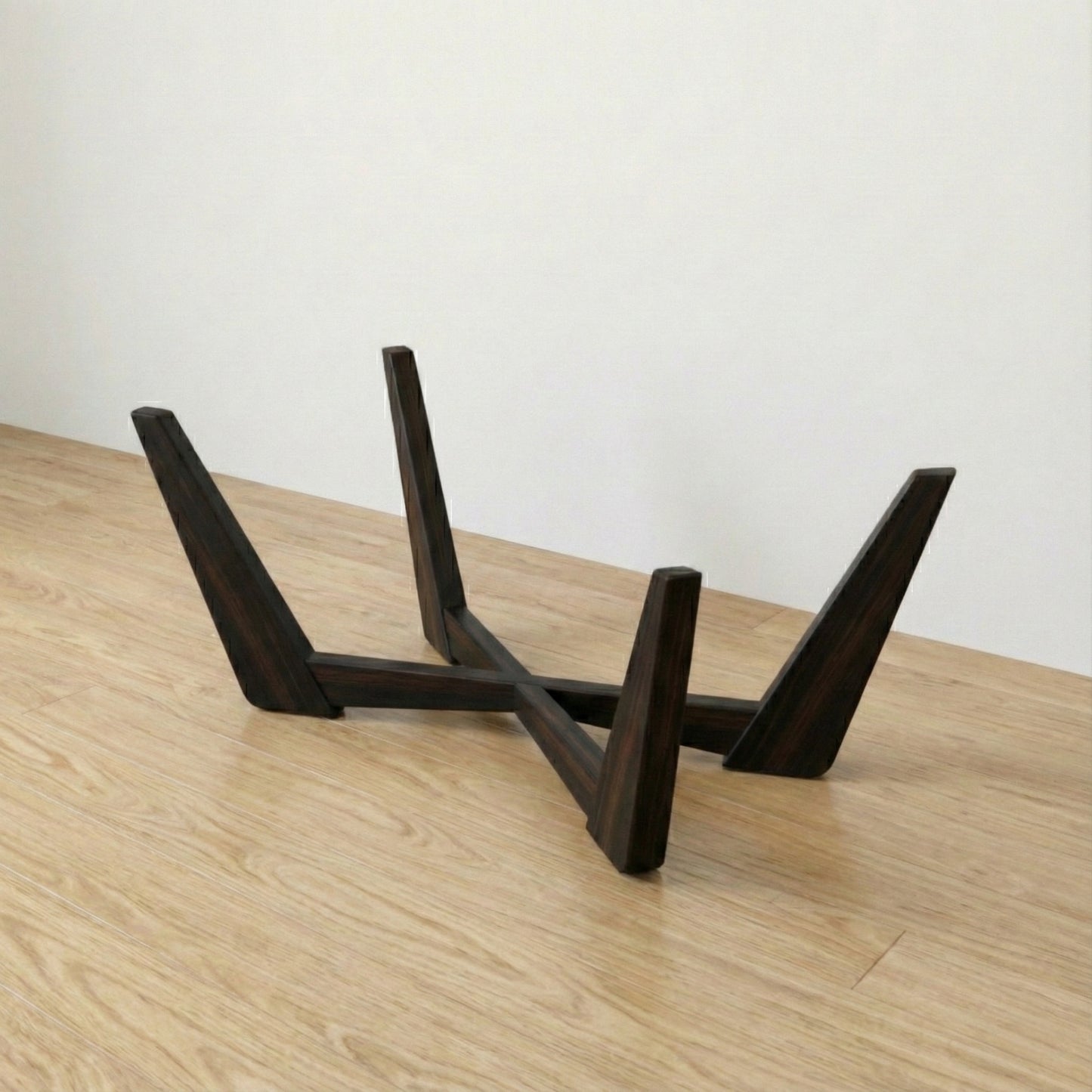 The Nexus: Solid Wood Cross-Base for Coffee Tables | Mid-Century Modern X-Legs, 20"
